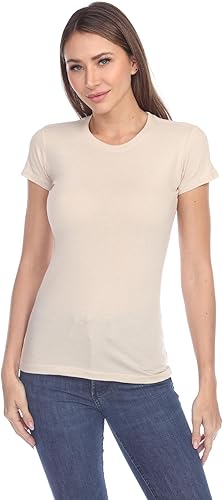 Miniatura 7 de Camisas de manga corta para mujer, 100% algodón, 3 piezas, ajuste delgado, básico, cuello redondo, peso ligero, tela suave