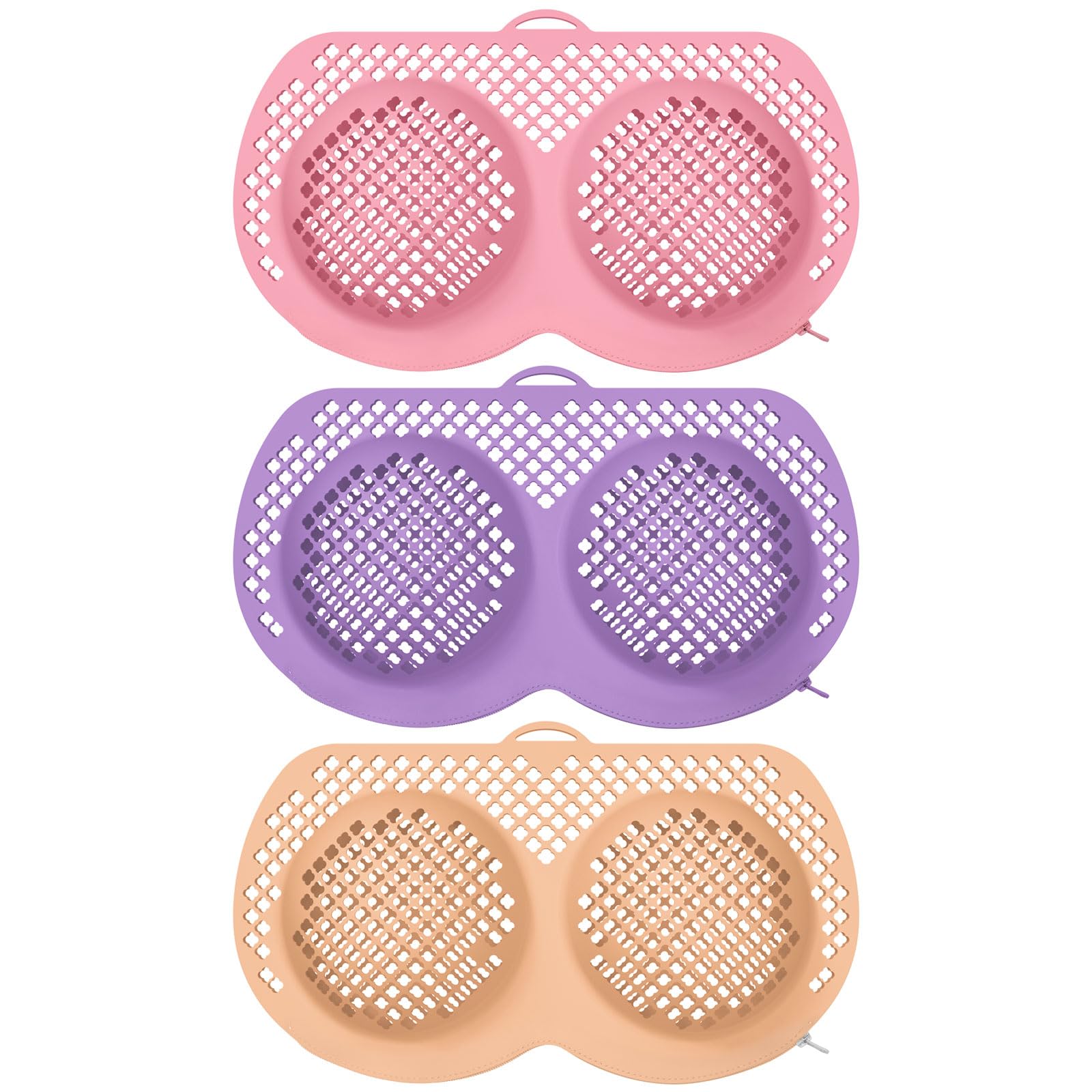 Updated Silicone Bra Washing Bags for Laundry with Zipper for Women,Lingerie Bra Protector Bags For Washing Delicates,3PCS Bra Bag for Laundry Washing Machine A-36D Cup