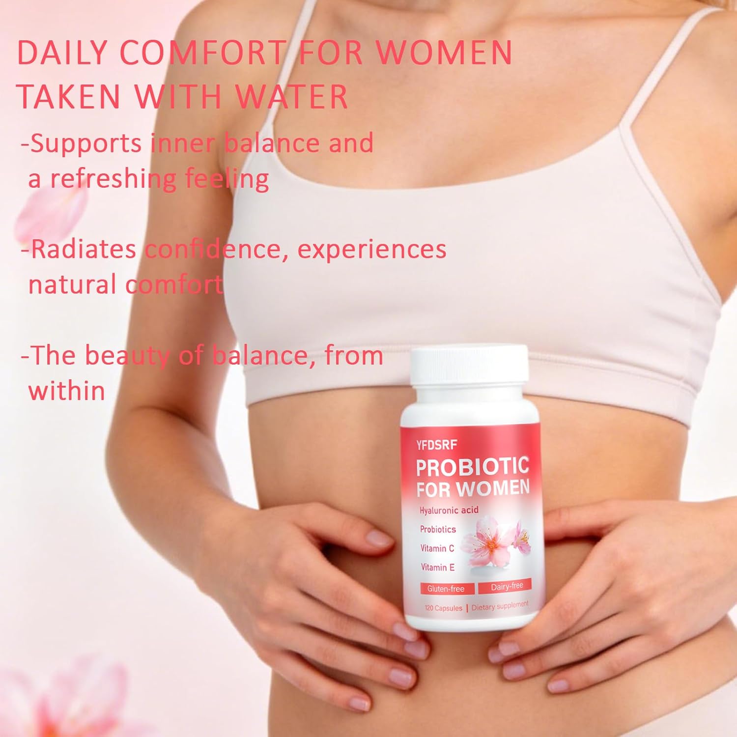 Women's Vaginal Probiotic Supplement for Intimate Health & pH Balance | with Hyaluronic Acid, Multi-Collagen, Vitamin C | Supports Comfort, Moisture & Antioxidant Defense | 120 Capsules (1)