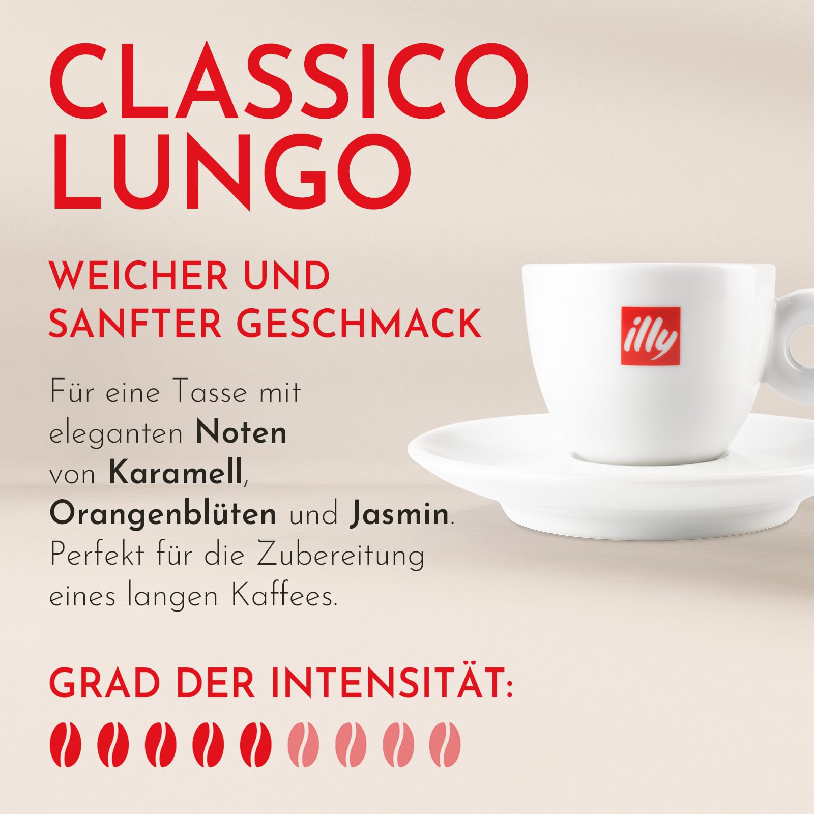 illy, Kaffee in E.S.E. Pads CLASSICO Lungo, 216 kompostierbare Pads | 100% Arabica mit Noten von Orangenblüte und Jasmin, Samtiger Geschmack und Süßer Nachklang, 12 Packungen mit 18