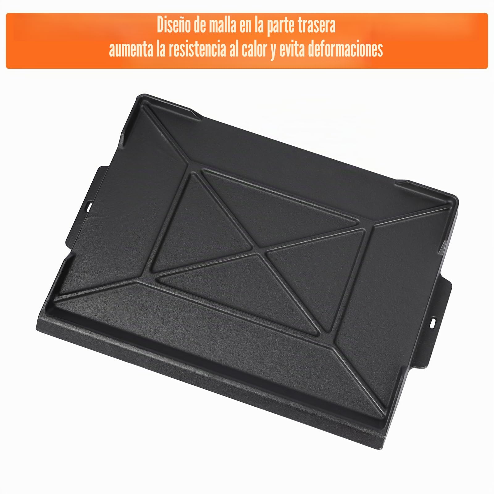 GFTIME 58,6 x 40,5 cm, plancha de hierro fundido, universal, grande, plancha de hierro fundido para parrilla de gas, parrilla de carbón, estufa de gas, con revestimiento antiadherente, color negro