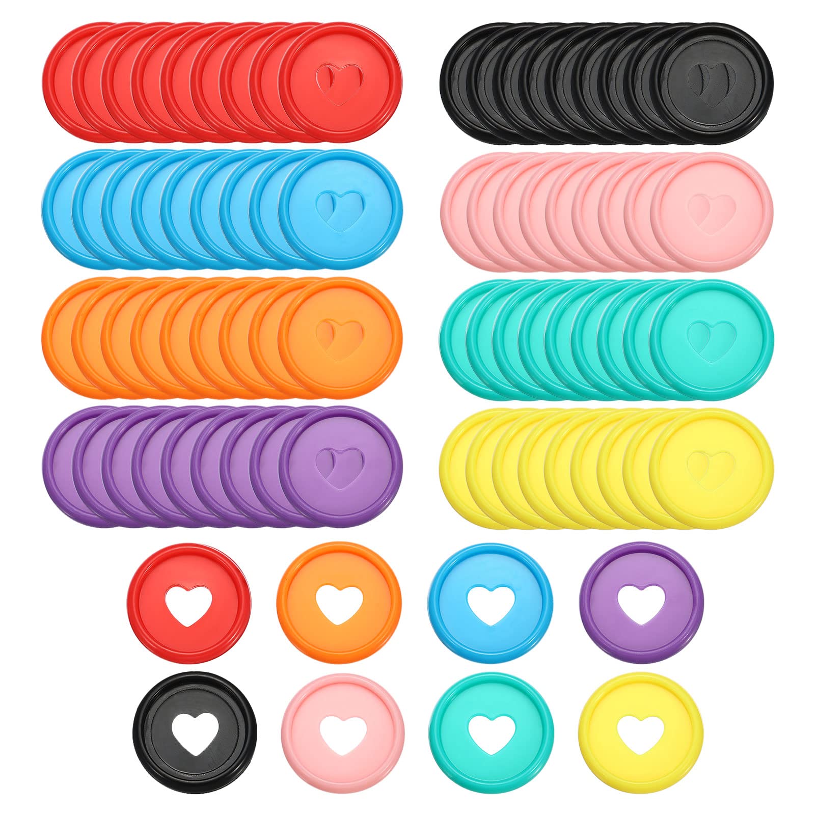 PATIKIL 24mm Plastic Book Binding Discs, 80 Pack Discbound Expansion Discs Heart Binder Rings for DIY Notebook Planner, Assorted Colors