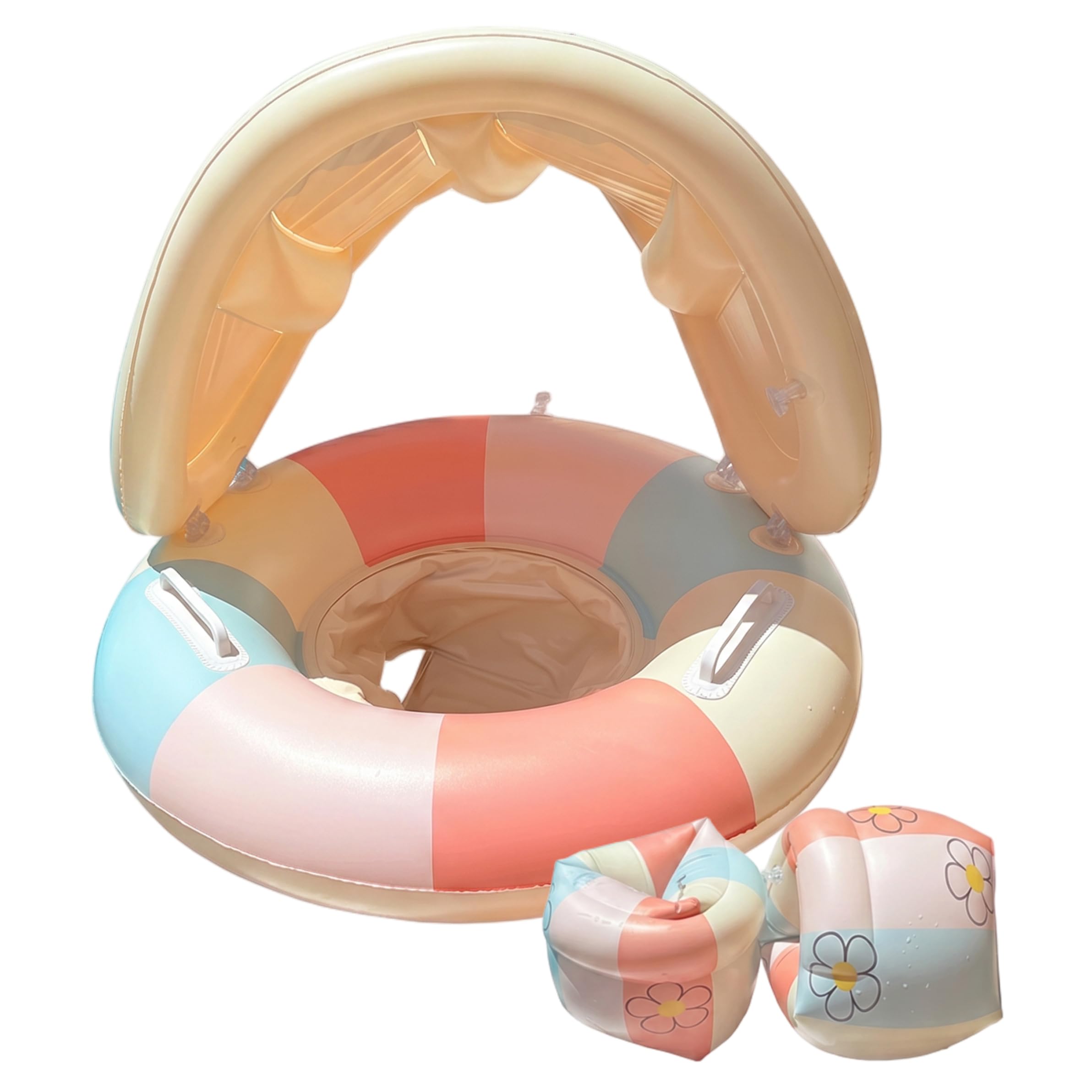Anillo de asiento para piscina infantil que evita vuelcos con mangas flotantes cómodas 7