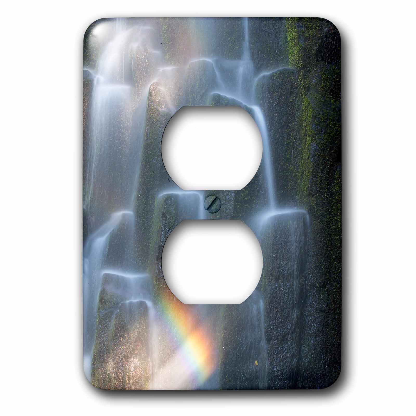 Proxy Falls Cascade arc-en-ciel Oregon sur plaque 2 prises de courant multicolores