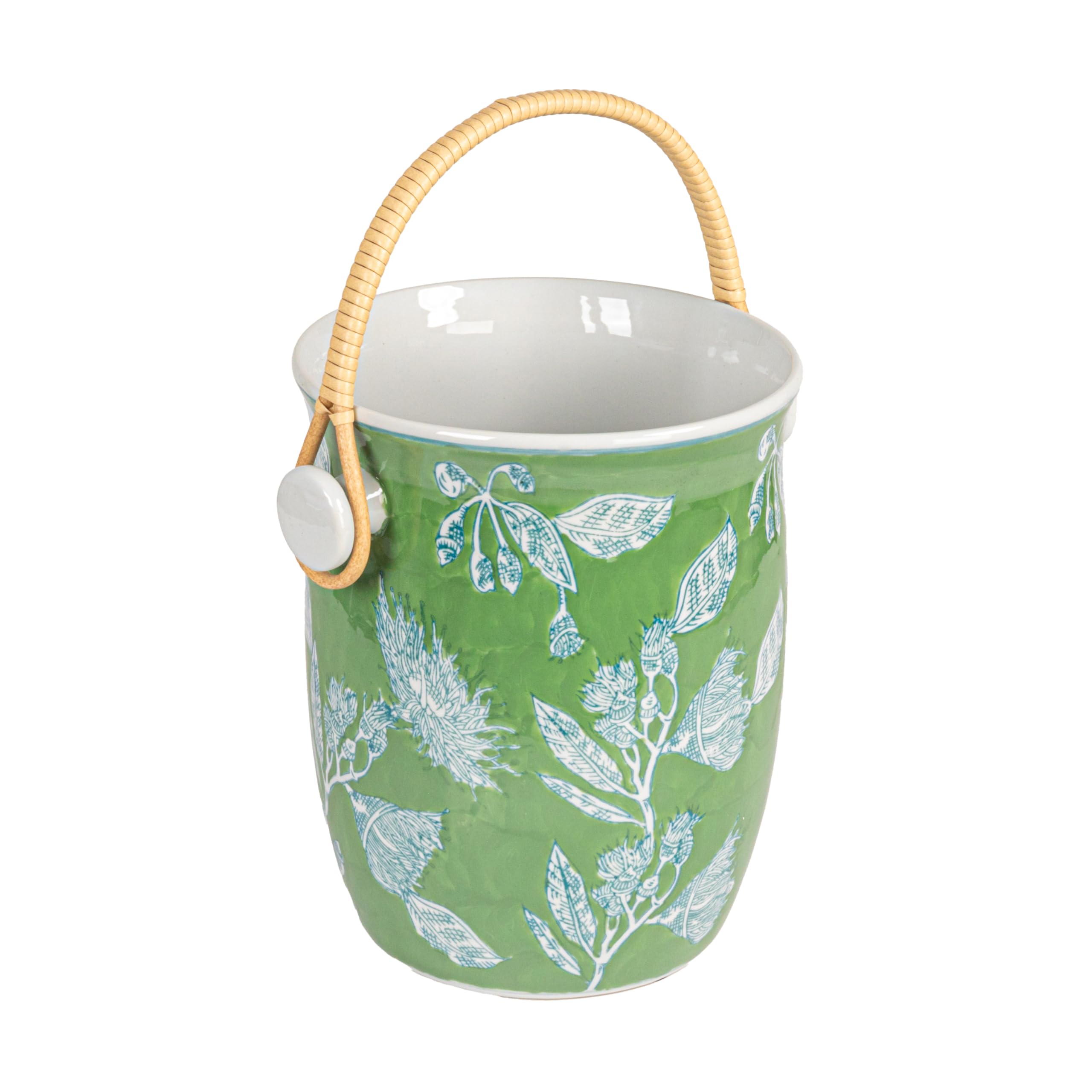 Amazon.com: Creative Co-Op Ceramic Wine Cooler with Bamboo Handles