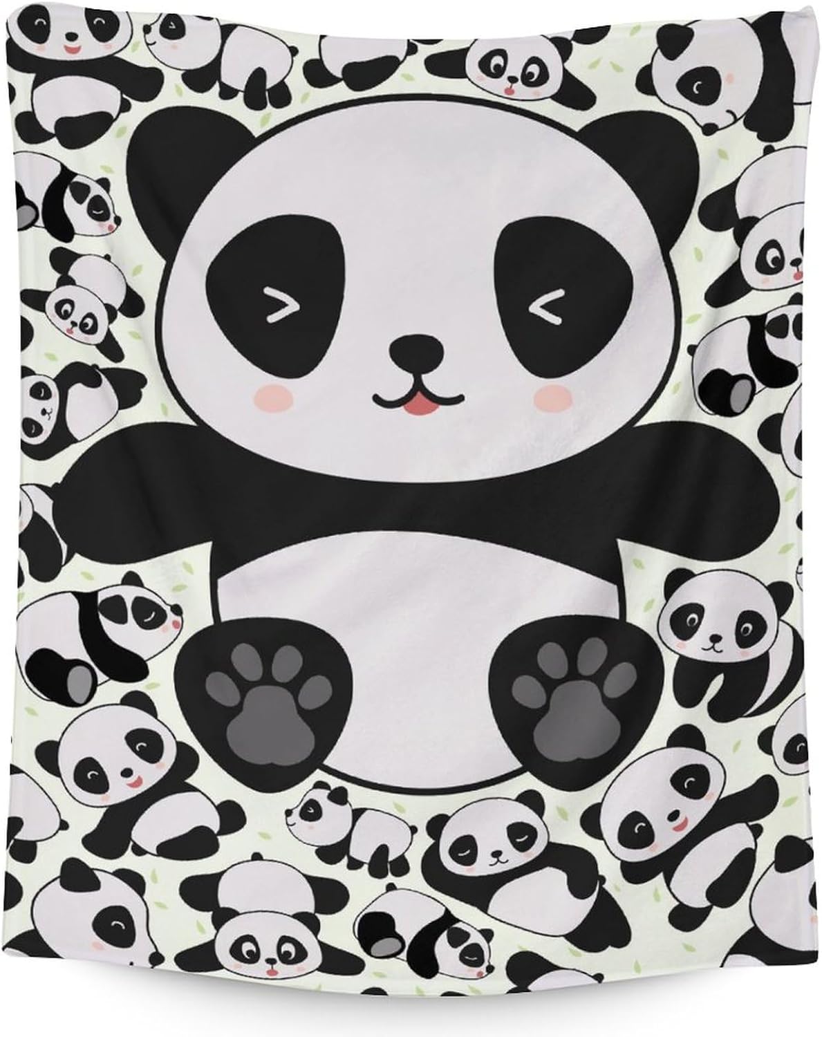 Custom Panda Blanket Gifts with Name- 60 x 80 Inches Cute Panda Lover Blankets for Women Girls - Colorful Soft Fuzzy Throw Blanket Stuff for Bed, Living Room