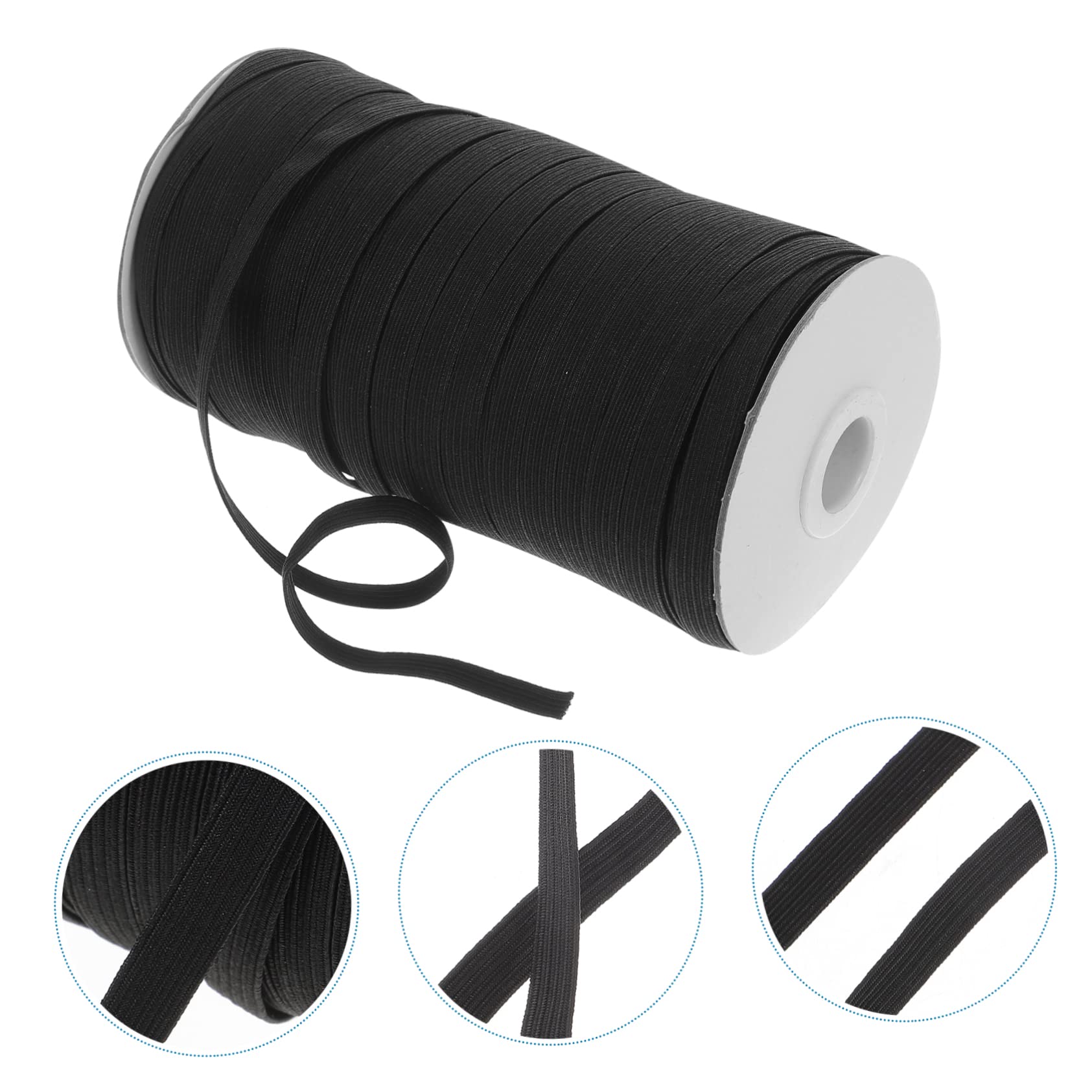 Banda Elástica Negra Para Coser Cordón Elástico Para Ropa Banda De Goma Para Bricolaje y Manualidades Para Cerraduras y Ajustes De Prendas