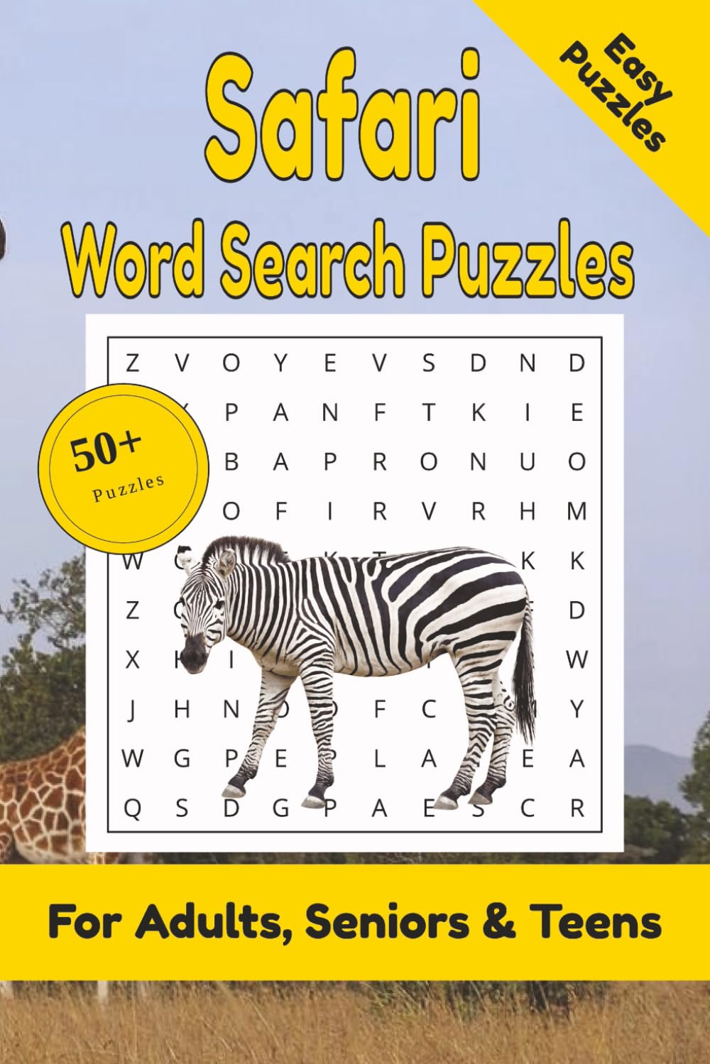Safari Word Search Puzzles: 50+ Puzzles Word Search Easy to Read about Safari and More | 6x9 inches, 110 pages | Gift for Safari & Animals Lover