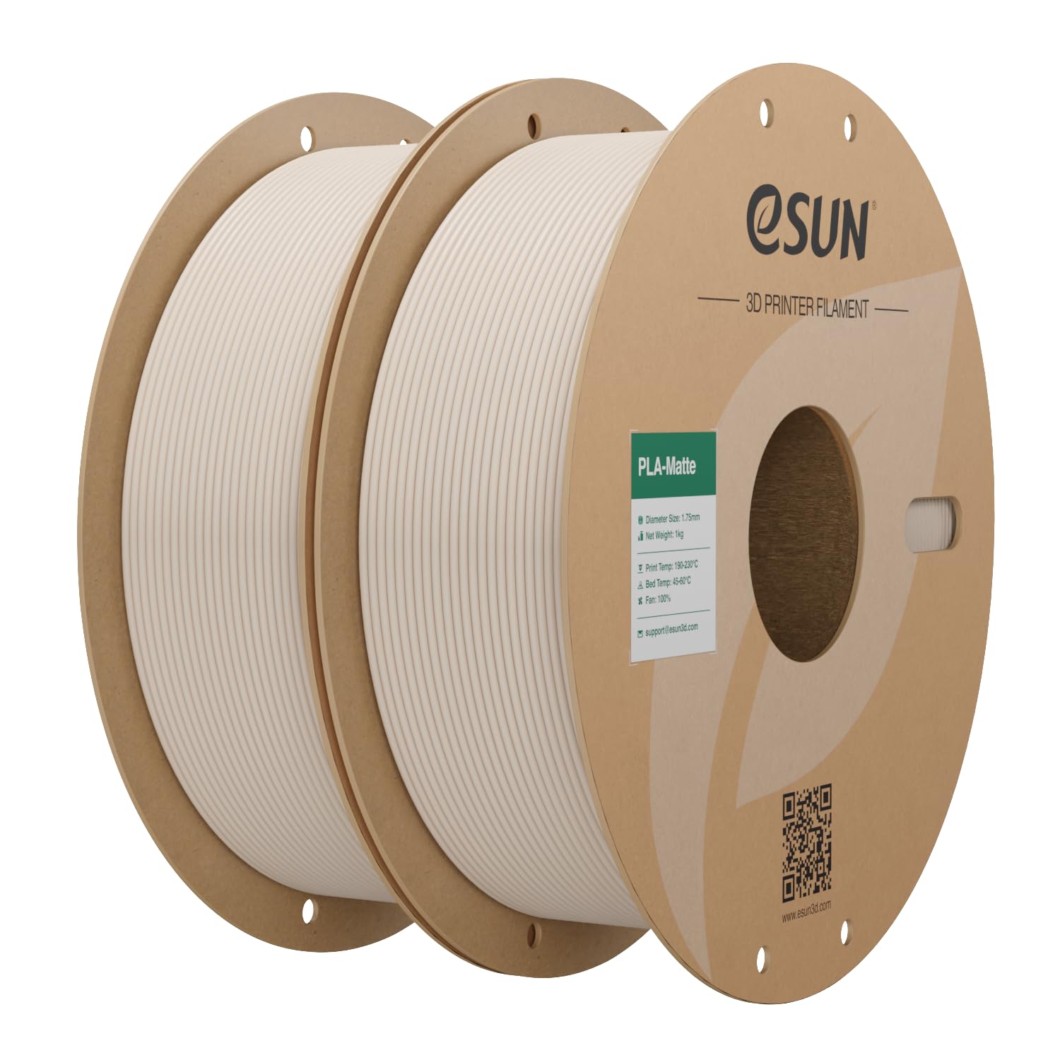 eSUN Verbessertes Mattes PLA Filament 1,75 mm, 2×1 kg Spulen, Hellkhaki | Matte PLA 3D Drucker Filament, glanzfreie Farbe, mattierte Textur, 1KG pro Spule, 2 Spulen für 3D Drucker – Amazon Angebot