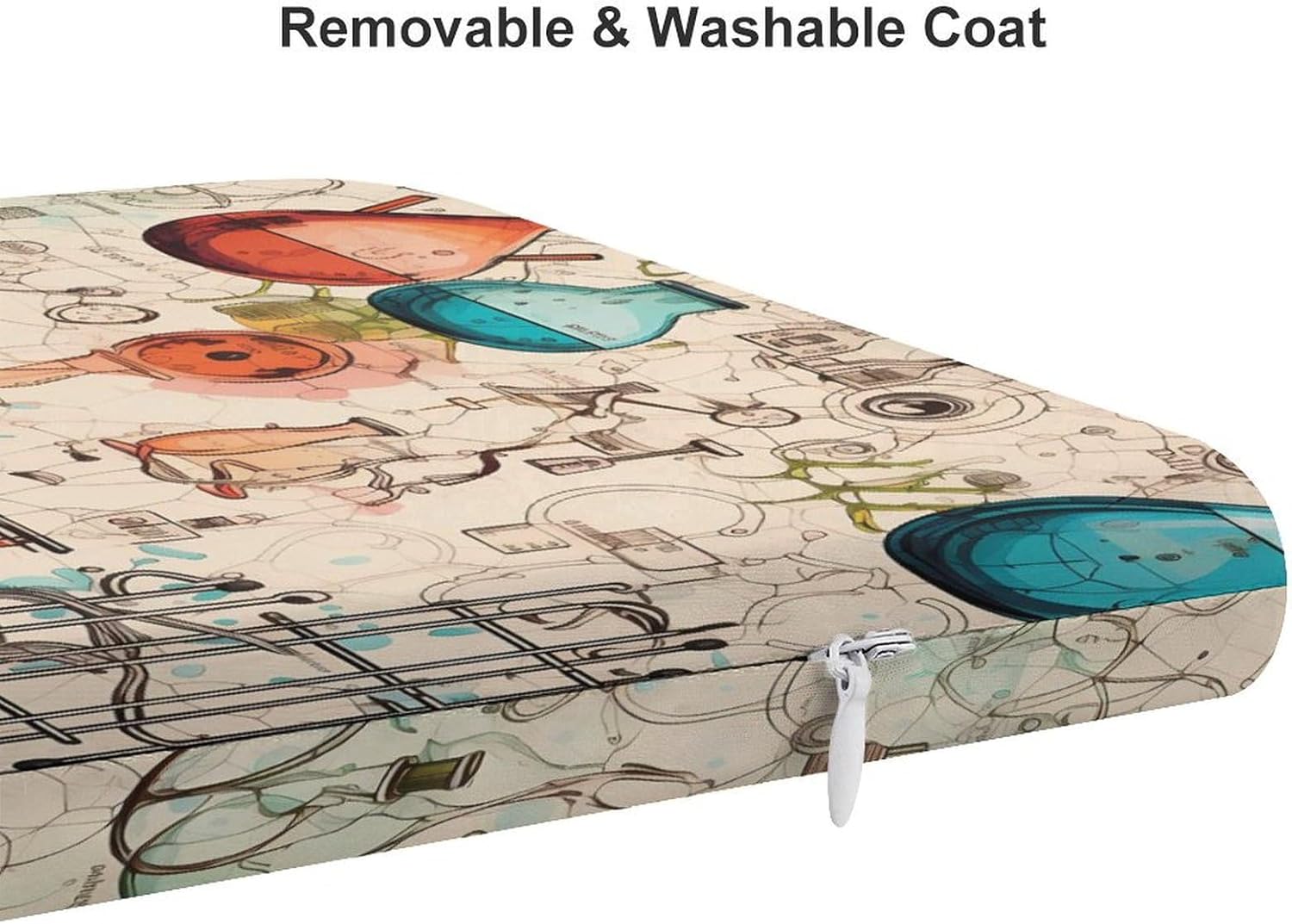 Science Chemical Knowledge Floor Pillow Meditation Yoga Cushion Square Chair Cushion Pillows Seating for Adults