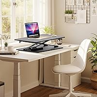 Vista 2 de Standing Desk Converter Adjustable Height, 25.16" × 15.75" Height Adjustable Desktop Riser, No Assembly Required, Desktop Workstation for Laptop