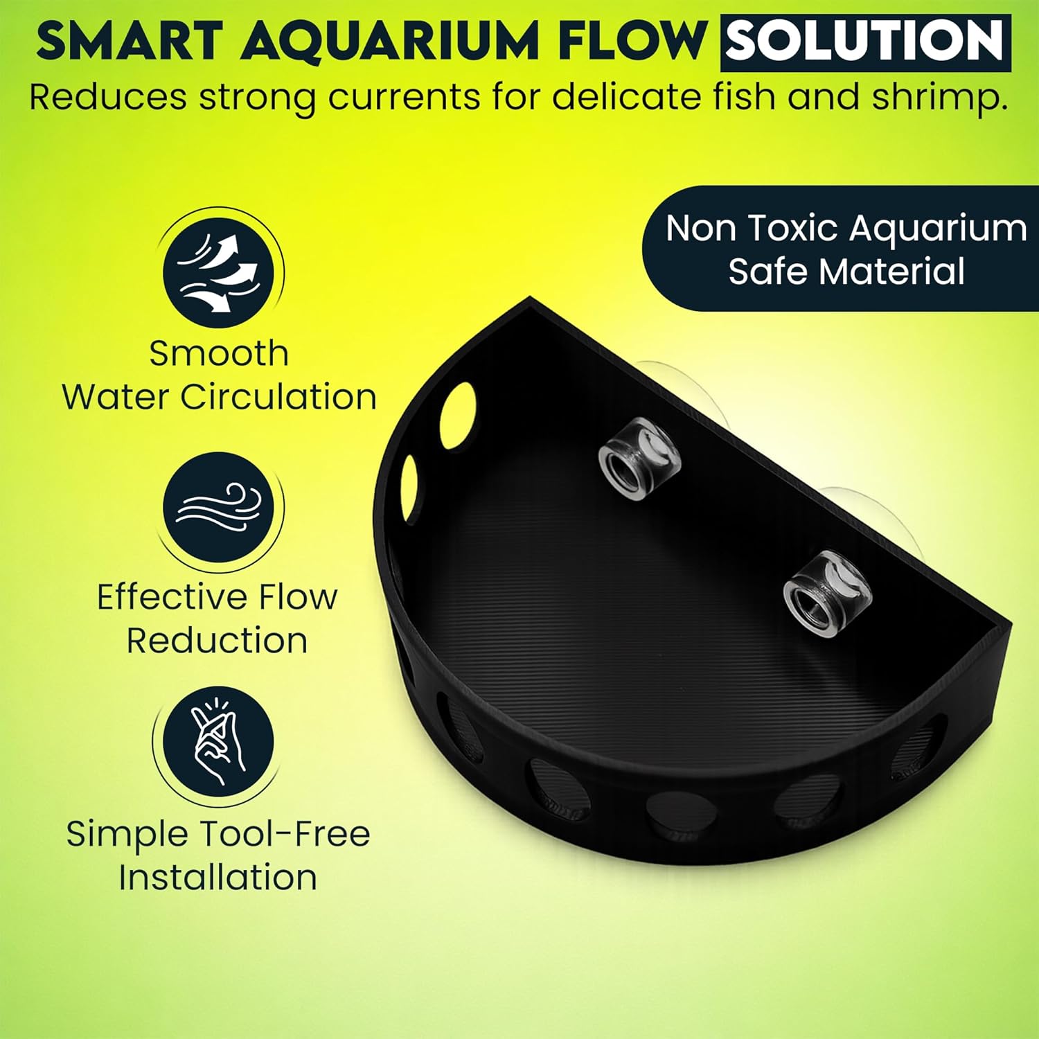 Aquarium Filter Baffle, Universal HOB Filter Compatible, Slow Flow Design for Betta Fish and Shrimp Tanks, 2 Suction Cups for Easy to Install Aquarium (XX-Large)
