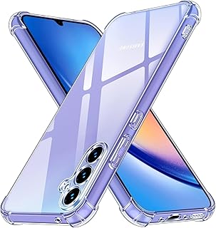 ( Samsung Galaxy A25 5G )جراب حماية شفاف ناعم من البولي يوريثين الحراري والسيليكون ممتص للصدمات بزاوية معززة وحماية كاملة للكاميرا لموبايل سامسونج جالاكسي A25 شبكة الجيل الخامس 5G