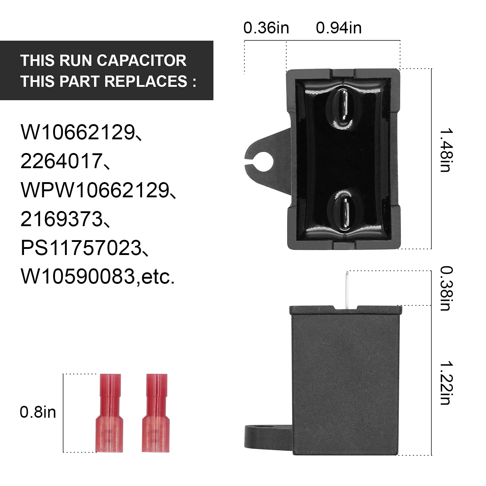 Appliance Repair Part Kit 2319792 W10197428 W10189190 TSD2 Refrigerator Start Relay Device W10662129 Run Capacitor Compatible With Whirlpool Kenmore Welectrolux Refrigerator 241527803 241941003 2319792 2255198 2264017 Frigidaire Start Relay And Capacitor