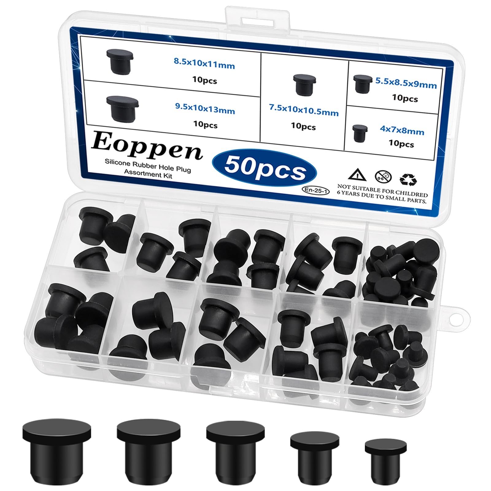 Lab Rubber Stoppers - 24 Assorted Sizes -7