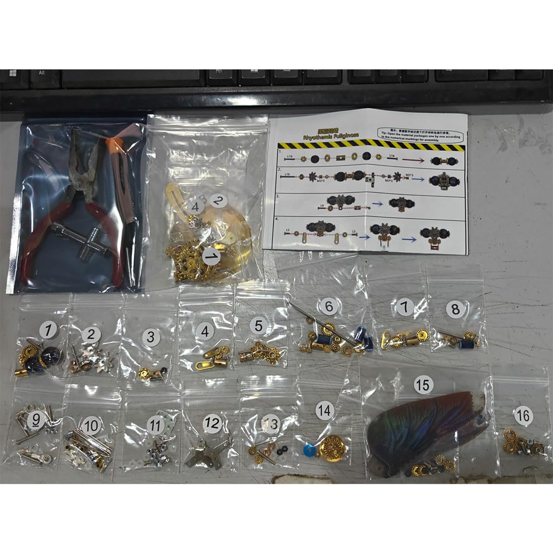 3D Metall Puzzle Erwachsene Metall-Steampunk-Insekt Montage Kit 200+ Stück