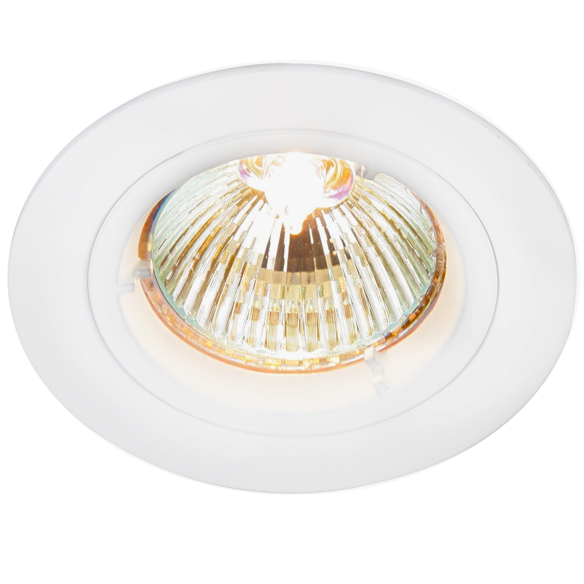 Betta Lighting Recessed Lighting – GU10 LED Spotlights for Ceiling – IP20 Downlights Mains Powered Ceiling Spots for Kitchen Bedroom Lounge - Halogen or LED – Fixed Version, Matt White