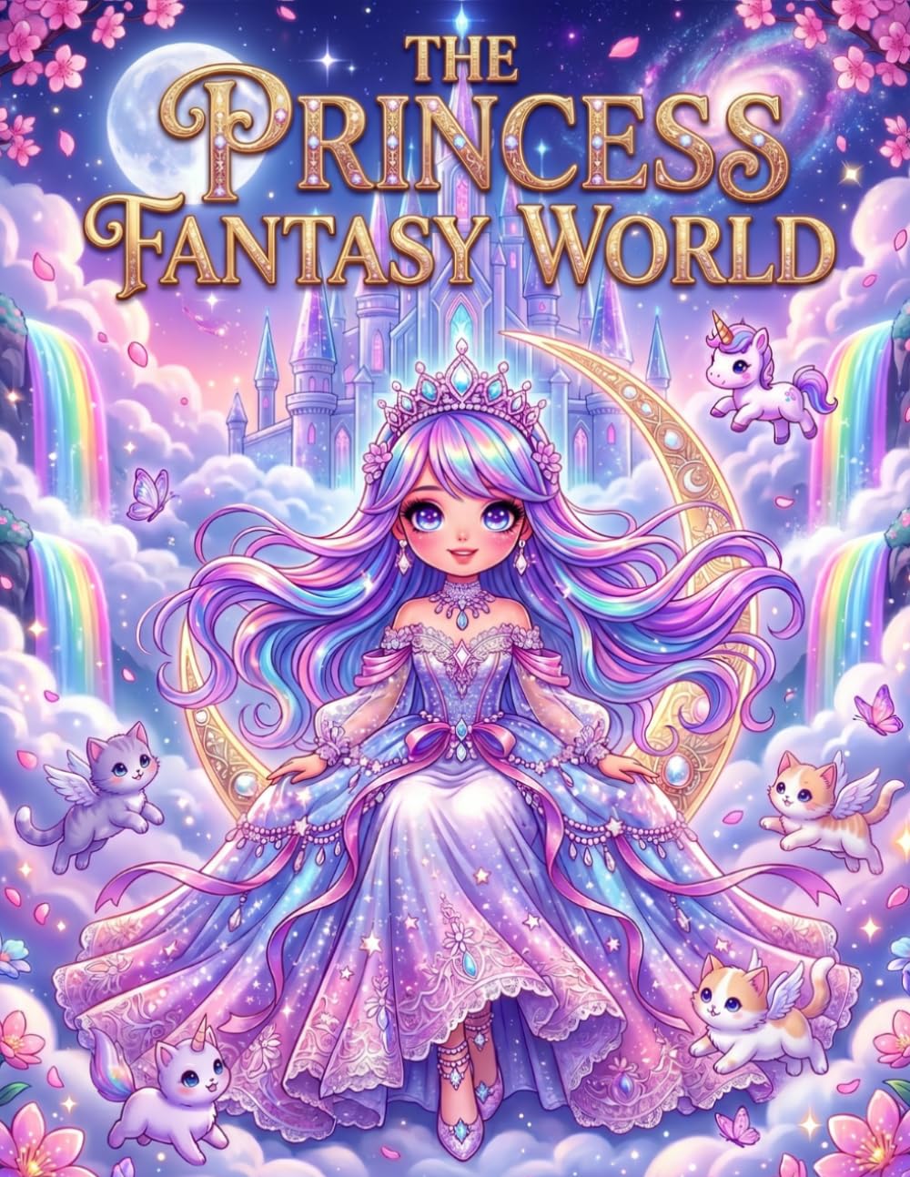 The Princess Fantasy World: 50 Super Cute Coloring Pages for Relaxation