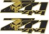 GOLD HOOK Z71 4x4 Decals Compatible with Chevy Silverado - F (2007-2013) Bed Side 1500 2500 HD, Set of 2, Premium Series (Metallic Finish) Black, Red