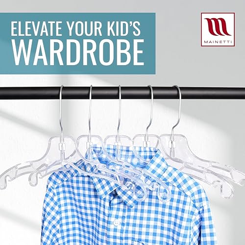 Miniatura 6 de Mainetti 5075 - Perchas de plástico transparente con gancho de metal giratorio 360 y muescas para correas ideales para camisas camisas vestidos de