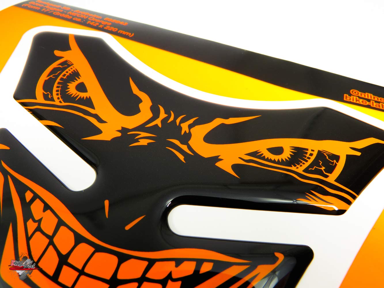 BIKE-label X502880 Evil Eyes Dont Touch My Bike Protège-réservoir 3D Vert Fluo