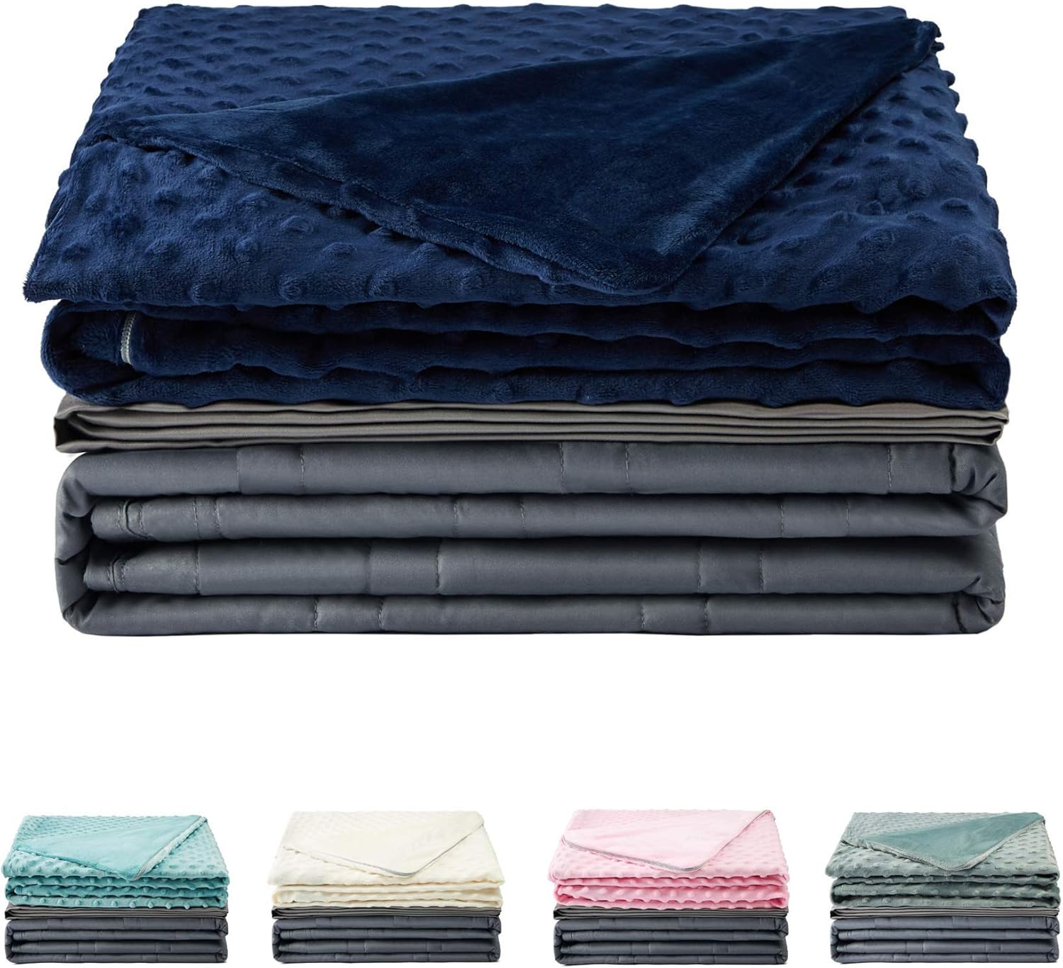 Haus Projekt Premium Navy Weighted Blankets For Adults Dark Grey