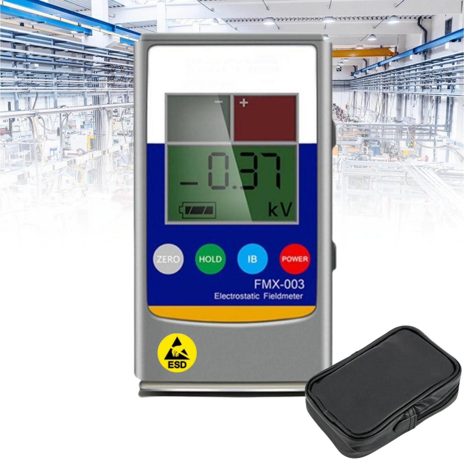MhWrughts Handheld Static Electricity Meter Resistance Tester 0-30kV Portable Dual Function ESD Meter for SMT Production Line 0~20KV
