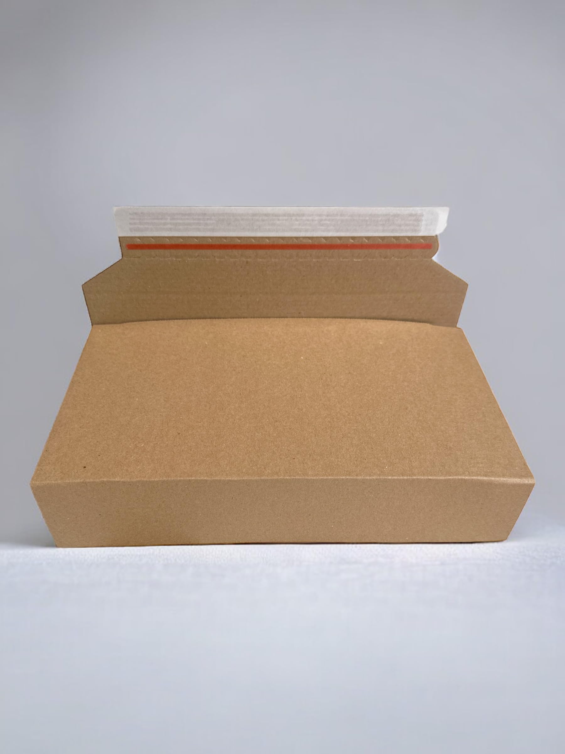 DeineFairpackung - 100 Stück Buchverpackung Din C5 Wellpappe selbstklebend in Braun - Größe 245x165x70mm mit variabler Füllhöhe - Buchverpackung aus Karton für Büchersendung reißfest