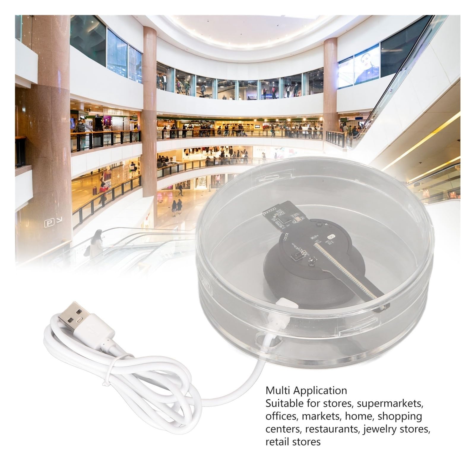 Wentylator z hologramem 3D, Wentylator z hologramem 3D 48 diod LED WiFi APP Pilot Wbudowany głośnik Holograficzny wyświetlacz reklamowy