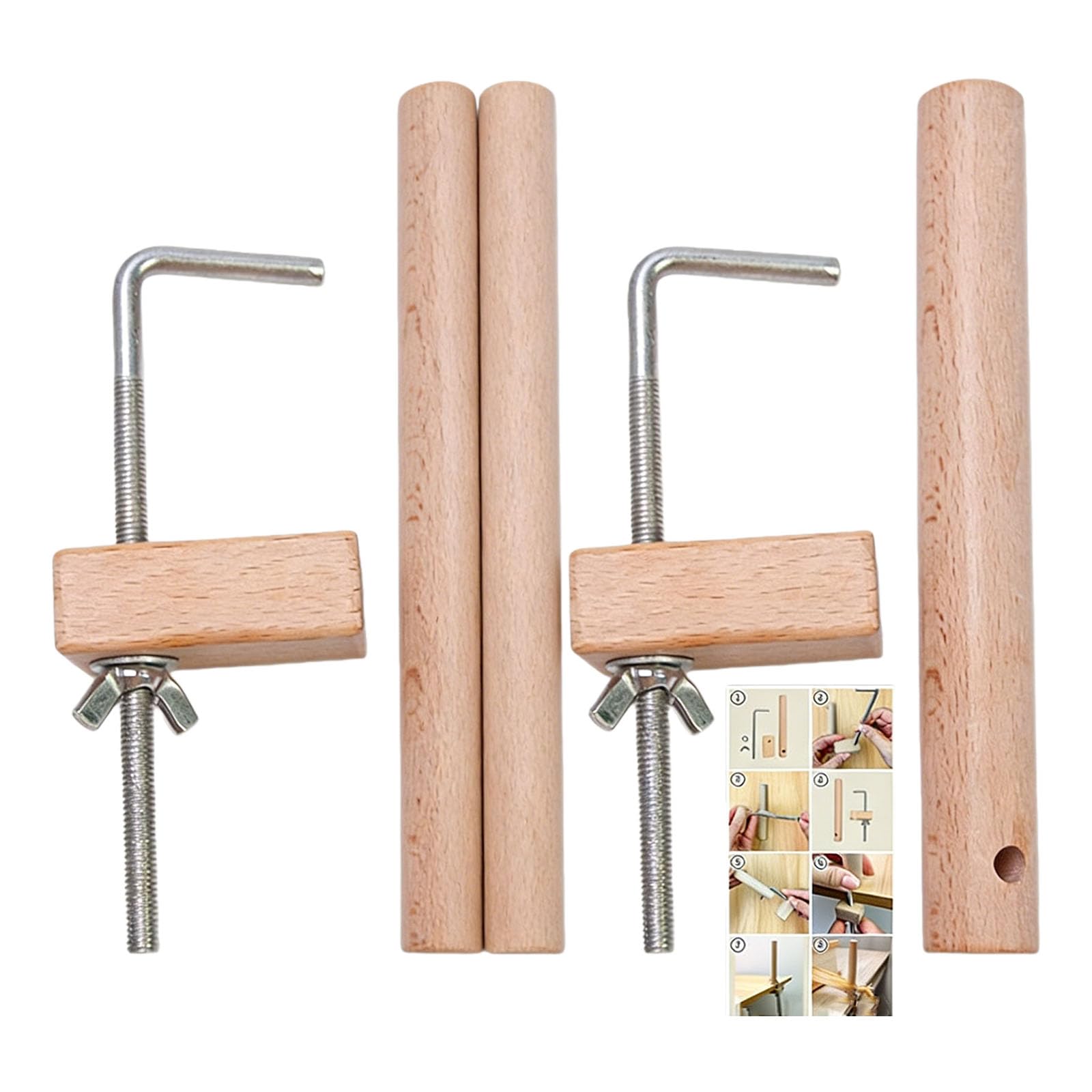 OSNIYAW Sturdy Beech Wood Work Clips Pack of 2 for Holding Fabrics Cutter and
