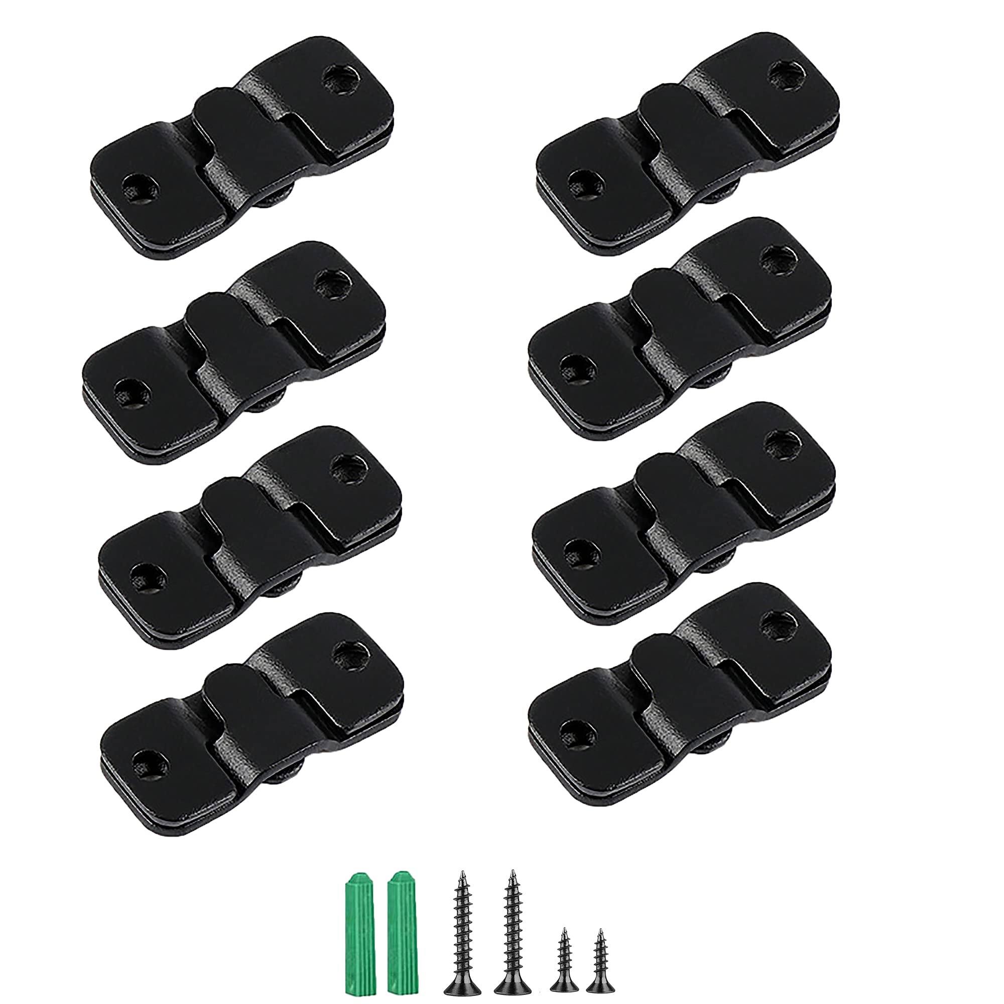 8 Pairs(16 Pcs) Concealed Mount Brackets for Hanging Picture 44MM, Black