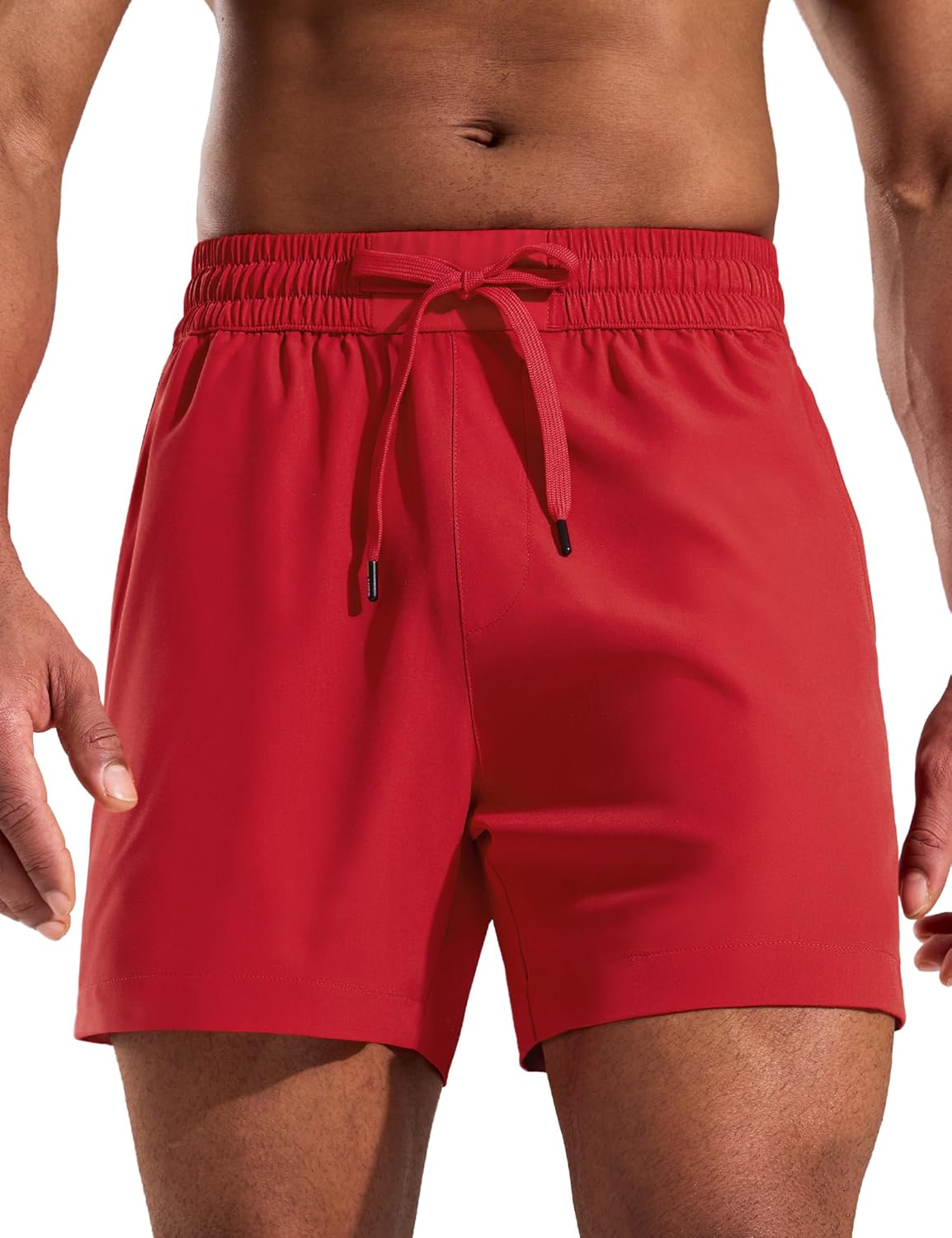MIER Running Gym Shorts for Men 5 Inch Quick Dry Athletic Workout Shorts with Zipper Pockets, Elastic Waist, No Liner