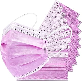 Everydayspecial Disposable Safety Mask 3 Layer Protection Face Mask for Kids 50 pcs (Kids Pink)