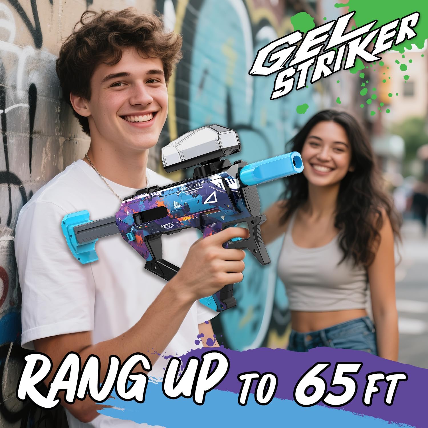 Electric Gel Ball Blaster, Automatic Splatter Ball Blaster with Adjustable Shooting Power, 10000 Gel Rounds, 400 Round Hopper with Rechargeable Battery,Outside Activities Toys for Teens Age 14 & Up