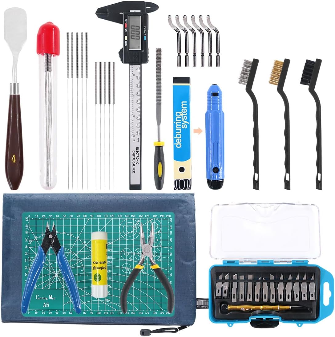 42 Piece 3D Print Tool Kit Includes Debur Tool, Cleaning and Removal Tool with Storage Bag, 3D Printer Tool Set for Cleaning, Finishing and Printing 3D Prints