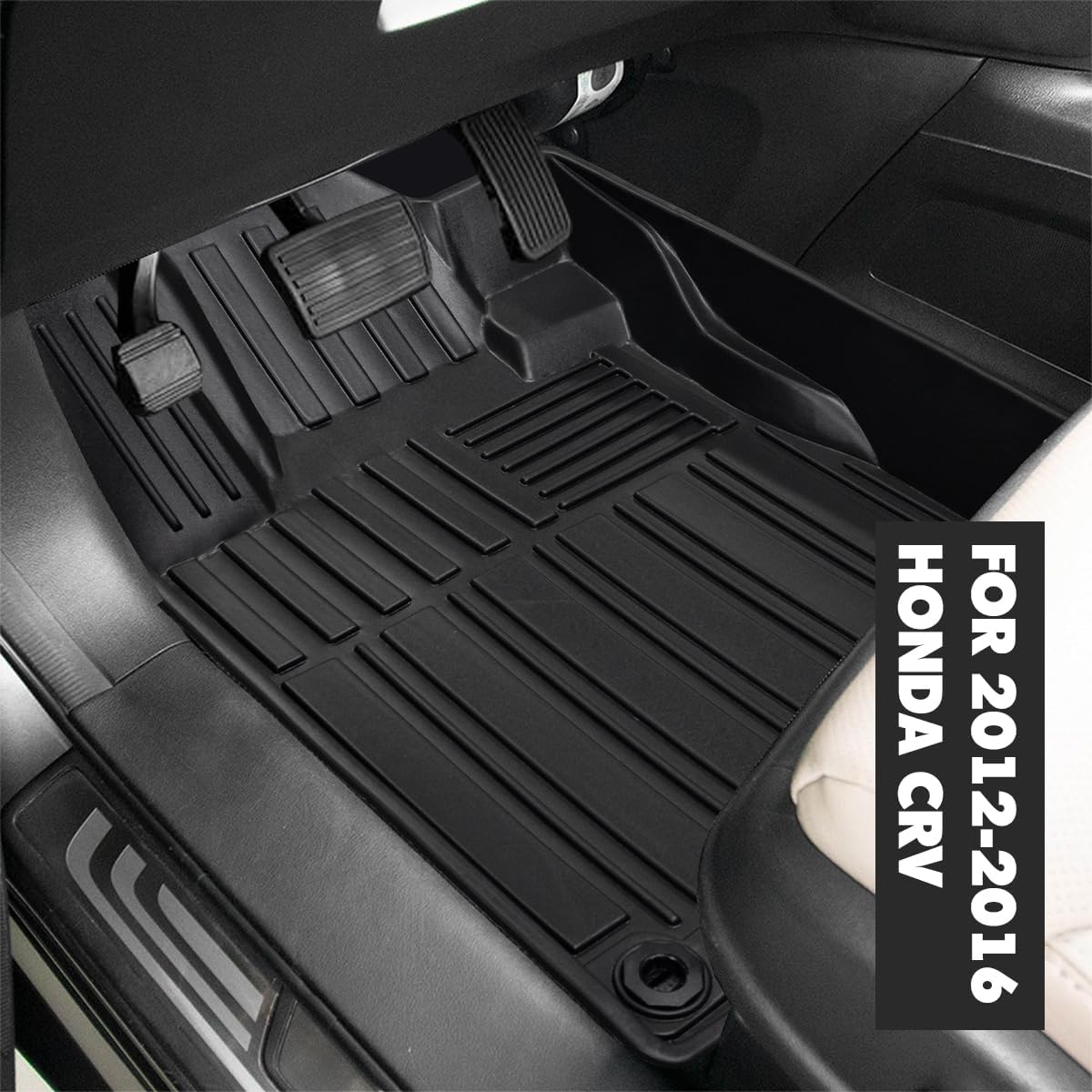 all weather floor mats fit for honda crv 2012-2016 cargo mats?custom tpe rubber floor cargo trunk liners protector for honda crv accessories 2016 2015 2014 2013 2012 (fit lx, se & ex?not f-or hybrid) fit for 2012-2016 crv