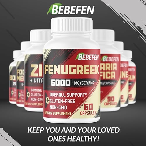 Miniatura 7 de BEBEFEN Cápsulas de fenogreco 6000 mg - Suplemento dietético para la digestión, la salud de la mujer y el bienestar general - Vegetariano, sin OMG