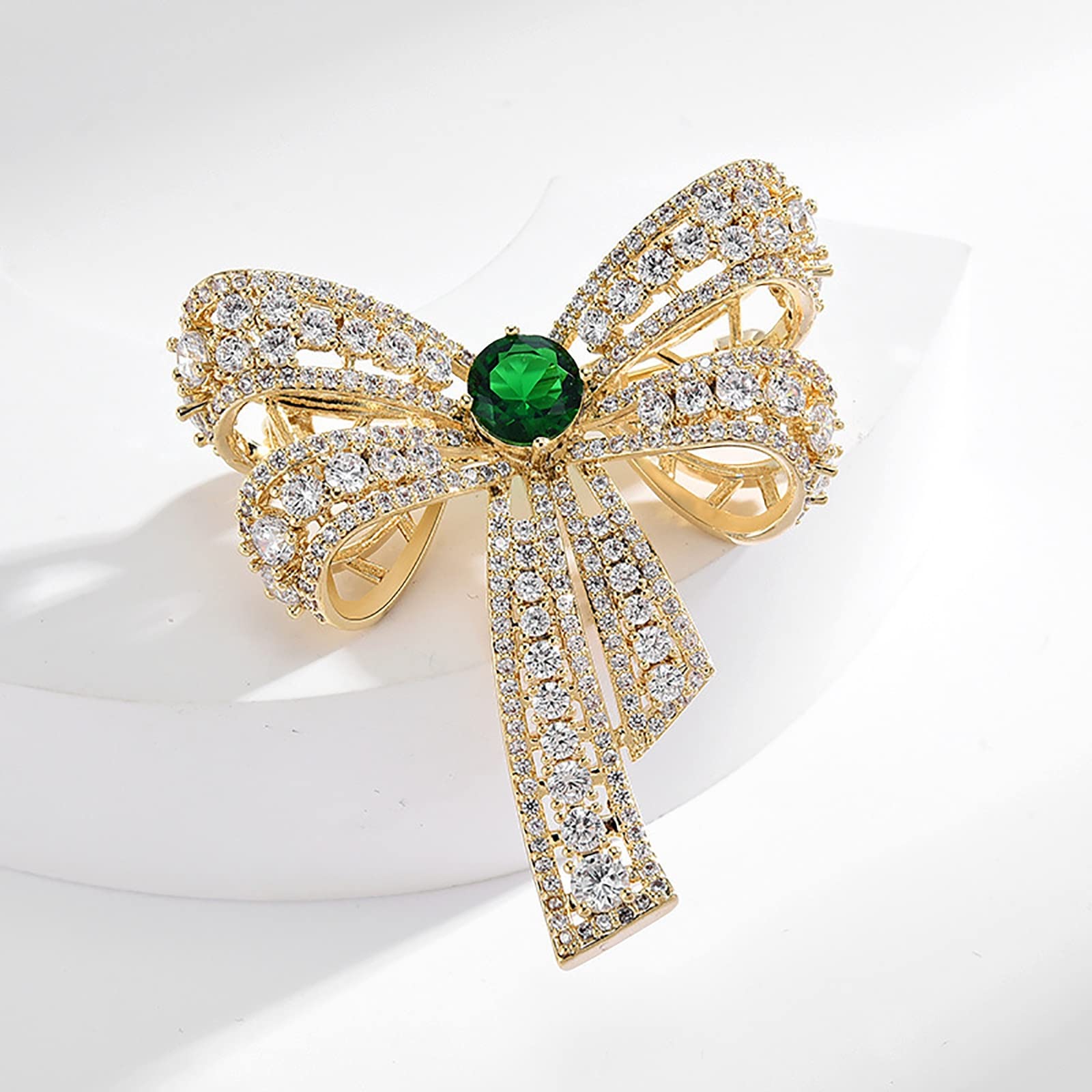 Einfache Schleife Brosche Zirkonia Corsage Kleidung Mantel Zubehör