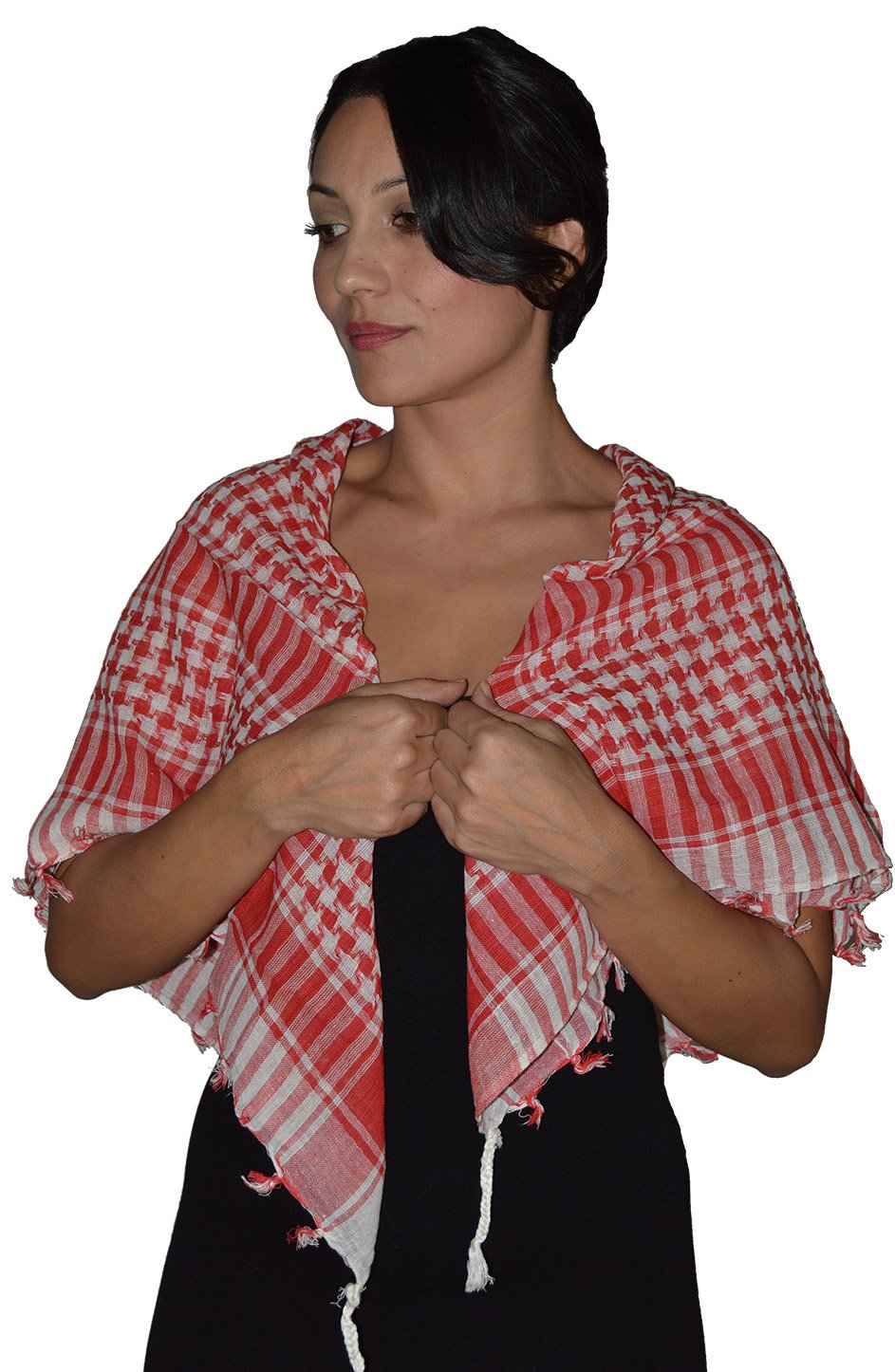 Shemagh Scarf Shawl Arab Fashion Scarf Purple Freedom Head Cover Red&White