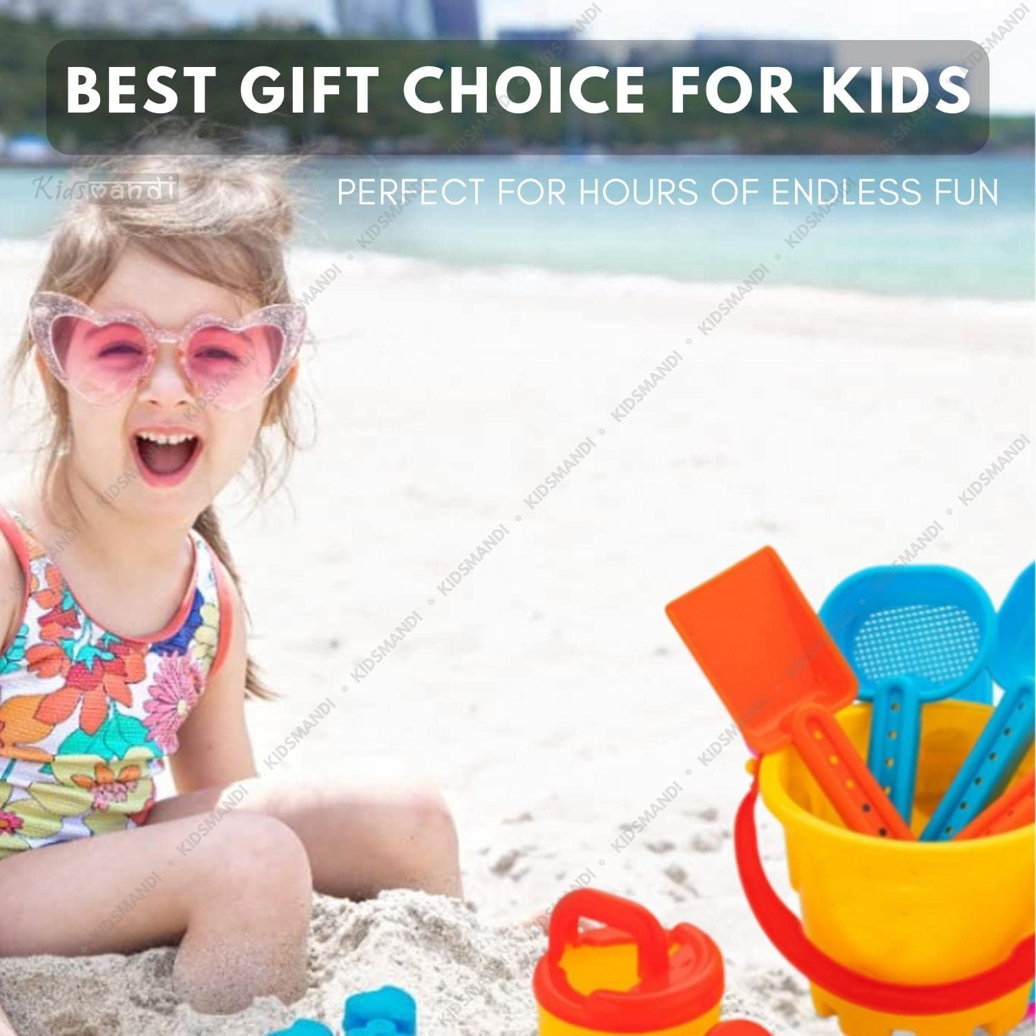 Kids Mandi 12PCS Beach Sand Kit Toy Set for Toddlers | Bucket, Shovels & Fun Molds | Outdoor Play Kit for Kids | Creative Beach & Garden Activity Toys (Color May Vary) 4