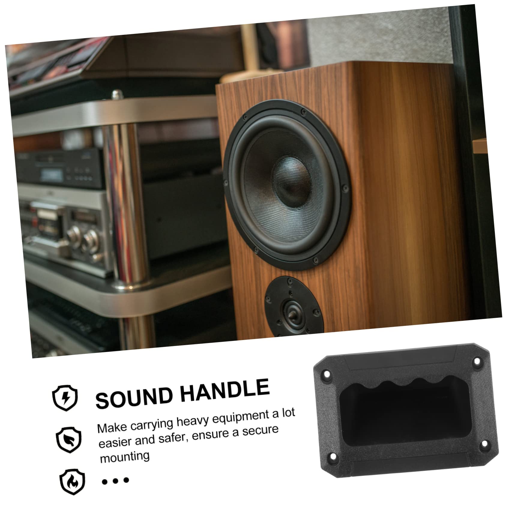 BESTonZON 8pièces Poignée Enceinte Lot Pour Caisson De Basses Et Haut-parleurs Remplacement Facile à Installer Sans Pré-perçage