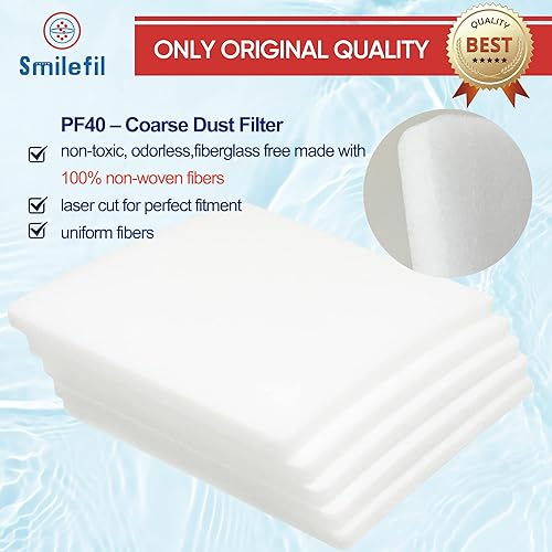 Miniatura 4 de Smilfil PF40 - Paquete de 5 almohadillas de repuesto para prefiltro compatibles con IQAir PF40 Purificador de aire de prefiltración de polvo grueso