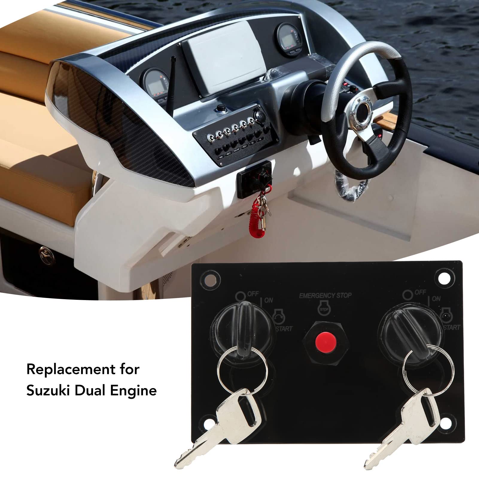 Panneau de commutateur de clé de contacts GRCFUMO, panneau de commutateur de clé de contacts double, panneau de commutateur de moteur double pour le remplacement de véhicules