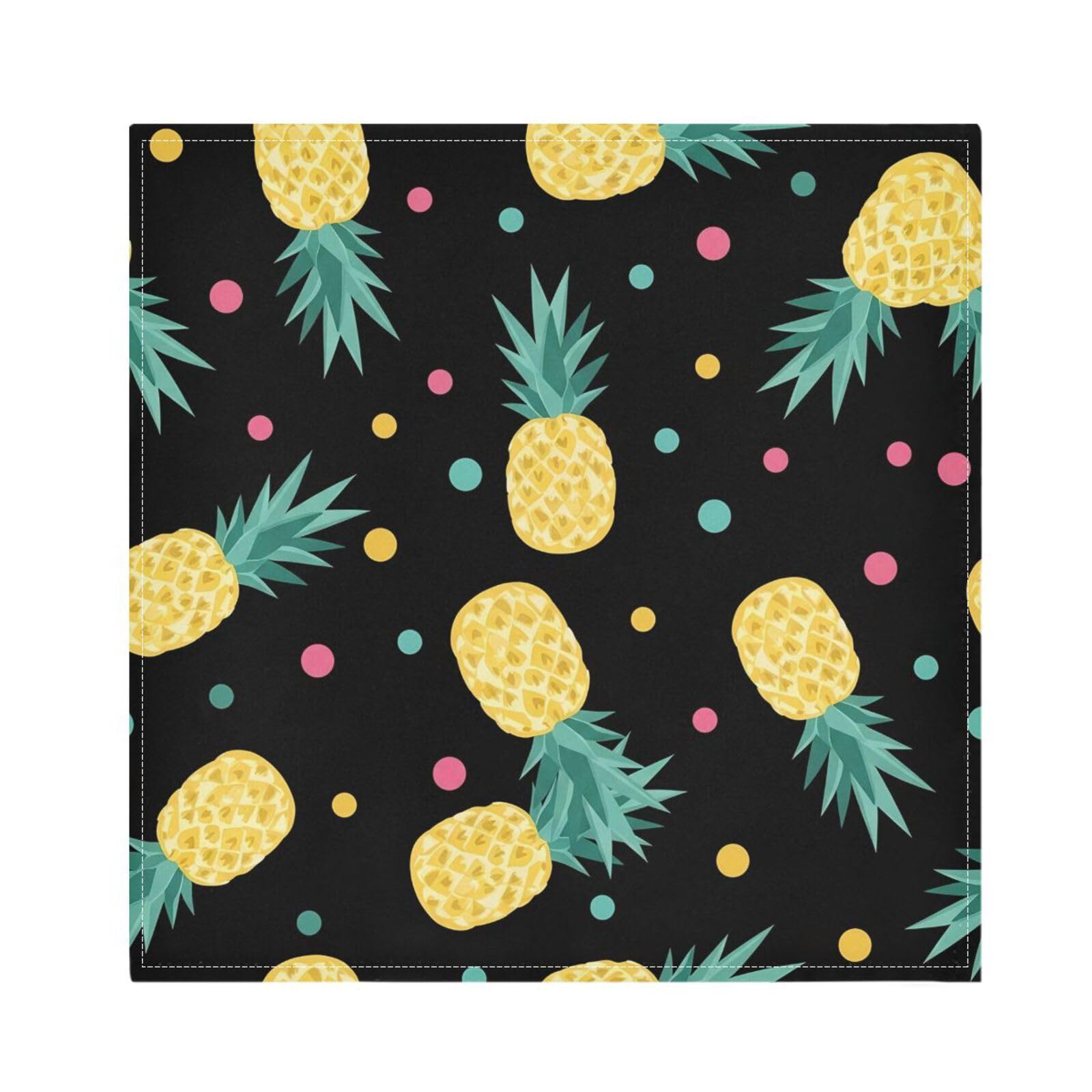 Ttgoth Pineapple Cloth Napkin Set of 6 Washable & Reusable Dinner Napkins for Dining Table, Banquets, Wedding, Party, 50x50 cm