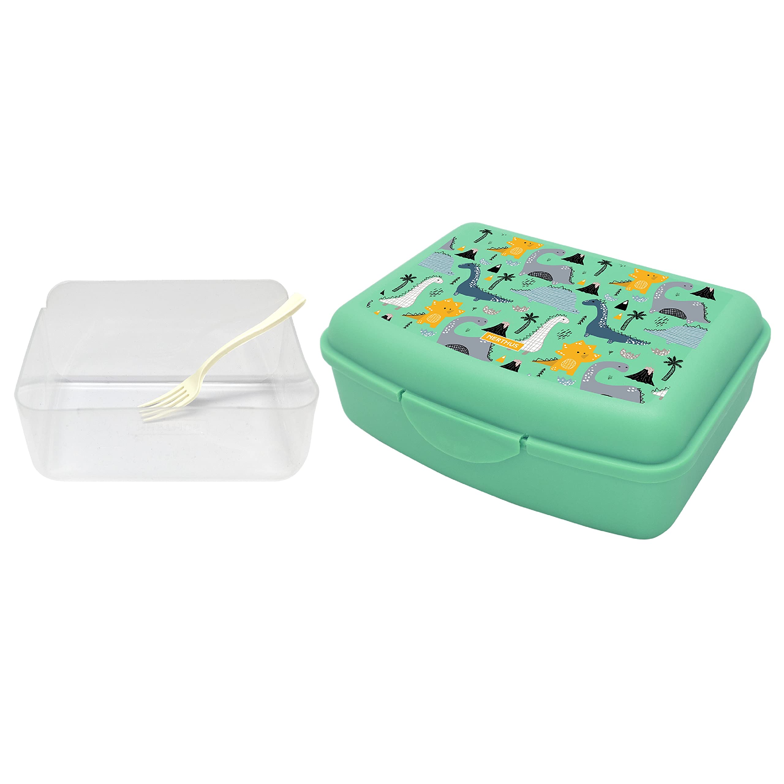 NERTHUS FIH 1227 Lunch Box + Container, Plastic, Dinosaurs