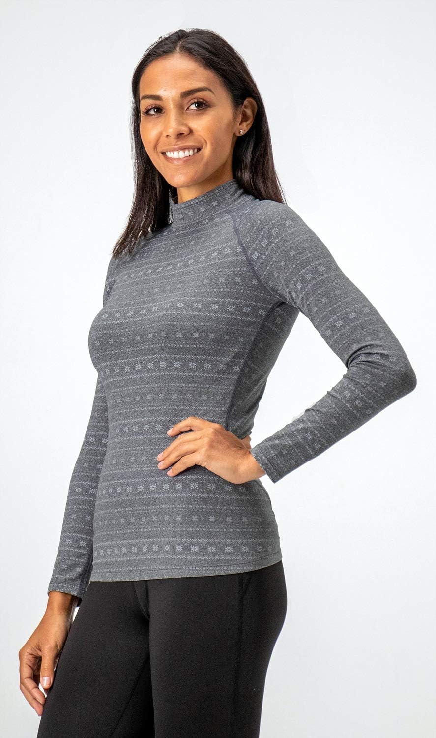 DEVOPS Women's 2 Pack Thermal Turtle Long Sleeve Shirts Compression Baselayer Tops - Image 2