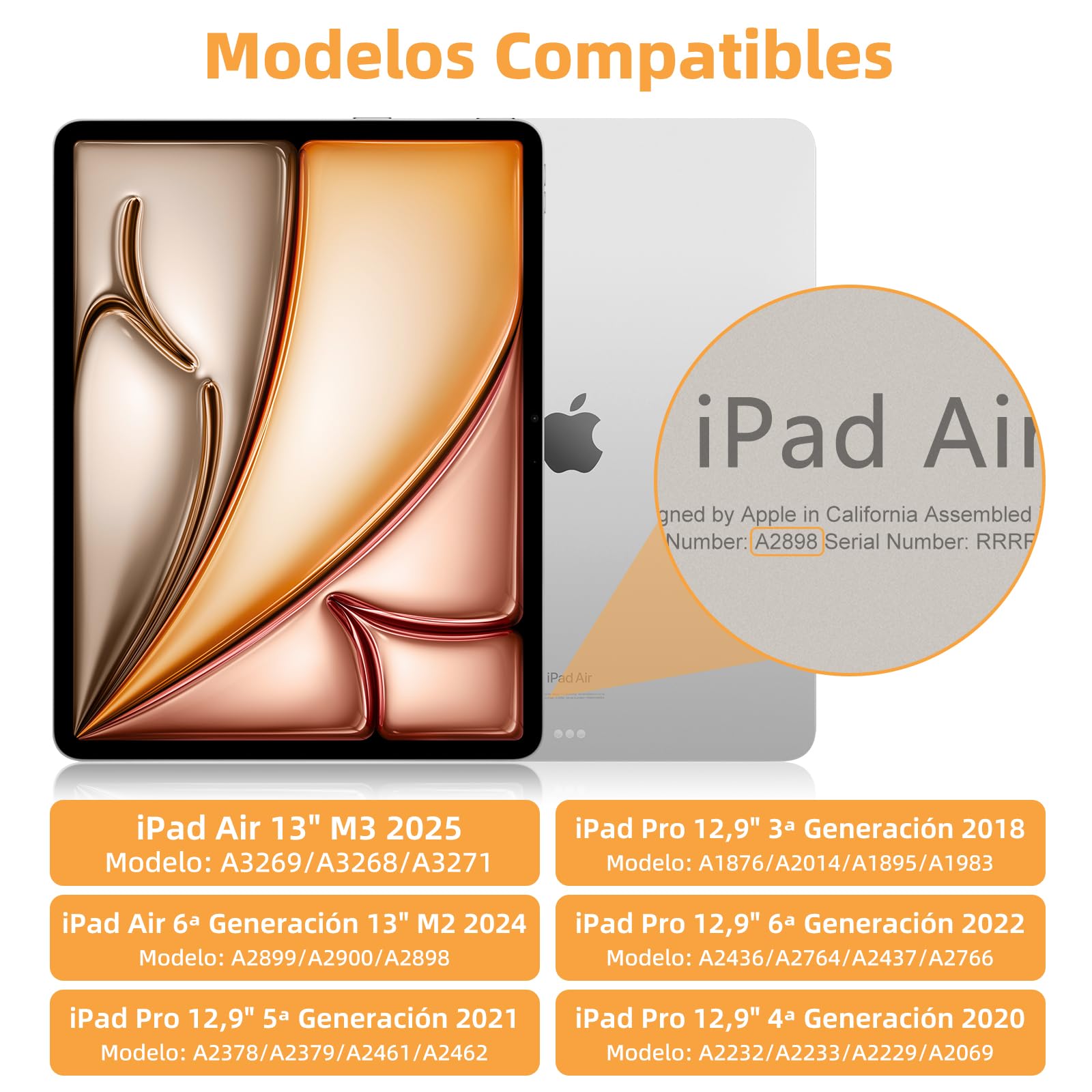 Bettdow para iPad Air 13 Pulgadas M4 2026/M3 2025/M2 2024 Funda con Teclado