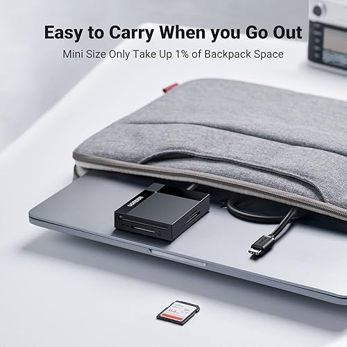 Miniatura 5 de UGREEN Lector de tarjetas USB C SD 4 en 1 Adaptador de tarjeta de memoria SD externo Micro SD MS CF Lector de tarjetas de cámara flash compacto