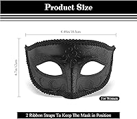 Vista 4 de Máscara elástica con encajes para adultos, material suave, ideal para fiestas temáticas y de disfraces