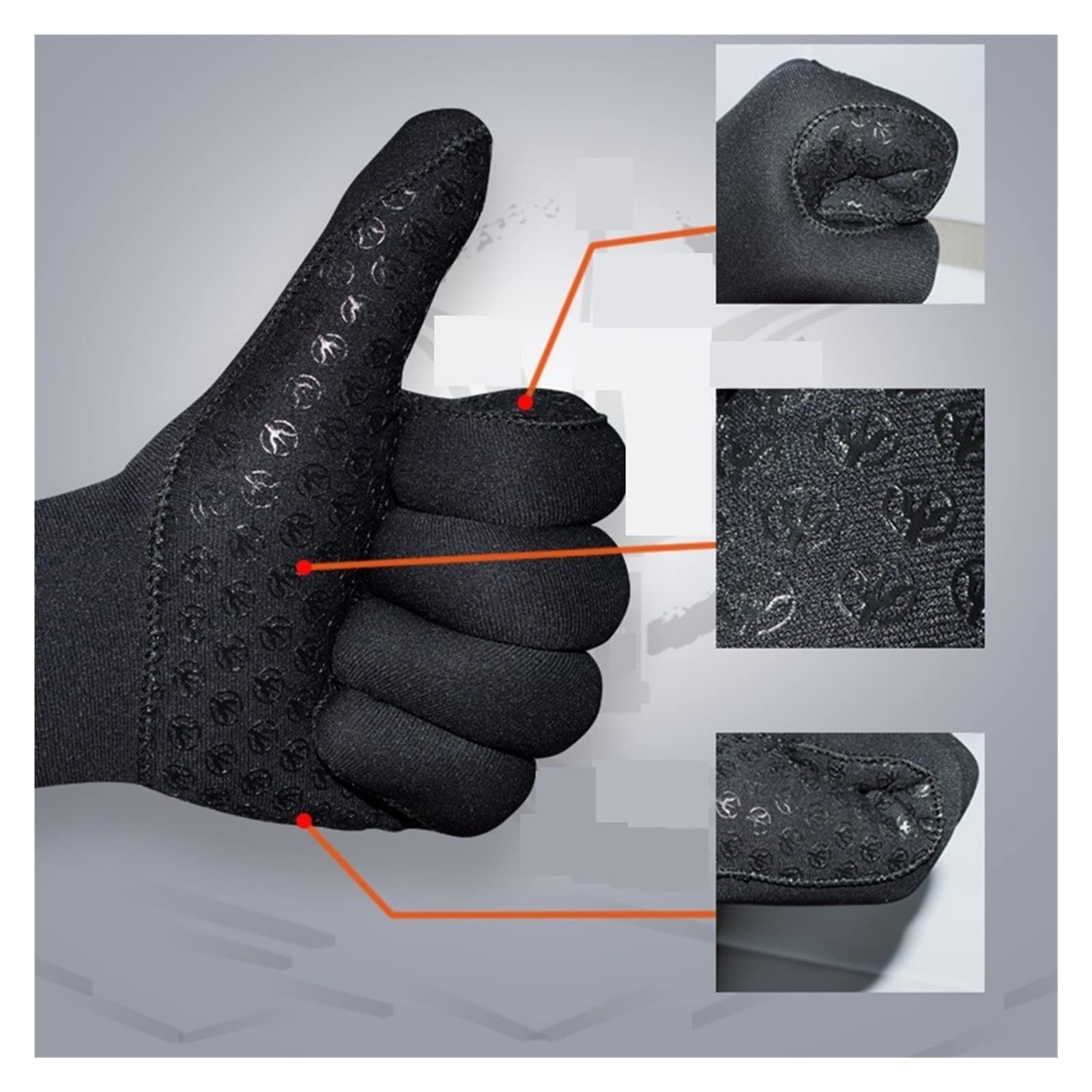 Guanti da immersione in neoprene da 3 mm Guanti da immersione resistenti all'abrasione resistenti all'abrasione Guanti da caccia subacquei caldi e